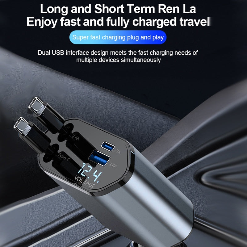 Super Fast 4 in 1 Car Charger 120W Fast Charging