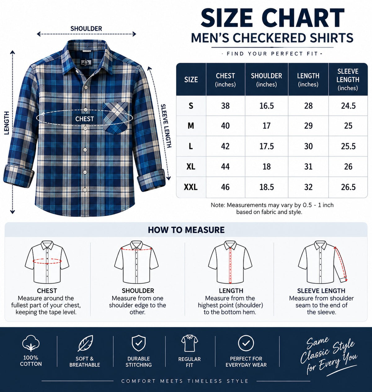 Muticoloured Cotton Checkered Shirts (Pack of 3)