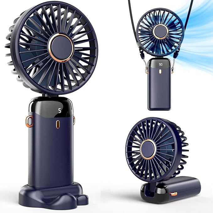 Rechargeable Hand Neck Fan with 3 Adjustable Speeds